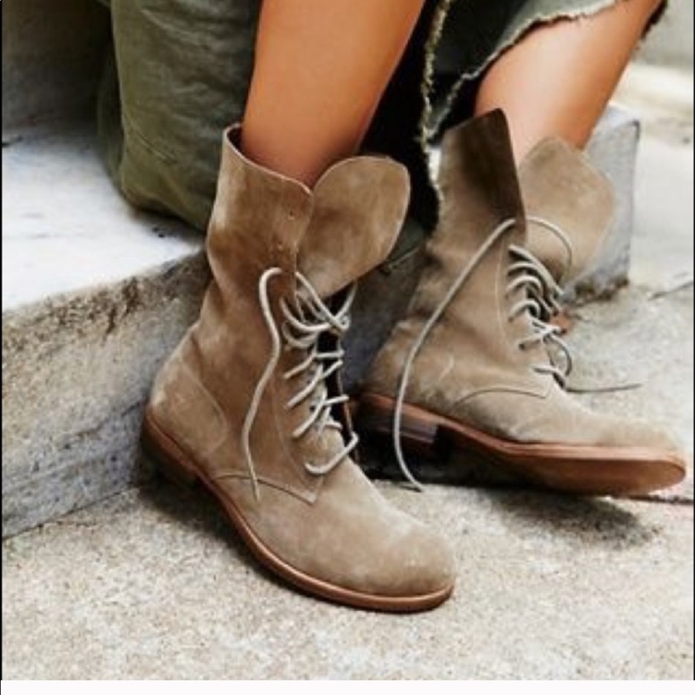 Peter Nappi Anthropologie suede lace up boot